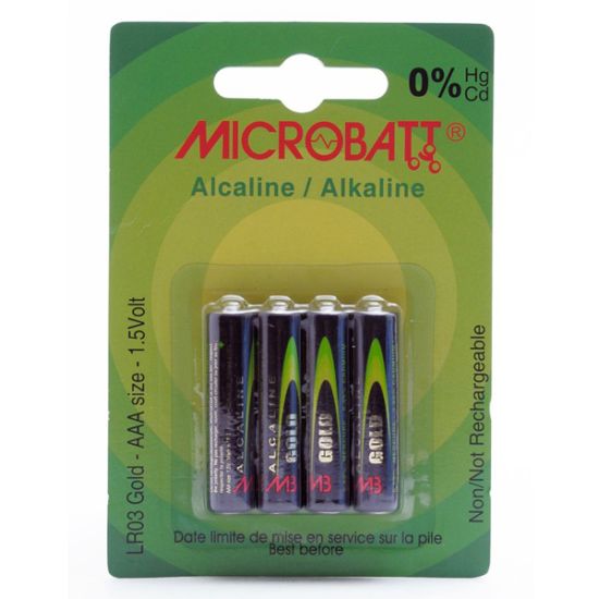 Blister de 4 piles AAA / LR03 1,5V alcalines Microbatt