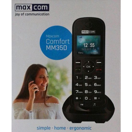 Téléphone senior sans fils compatible appareils auditifs MAXCOM