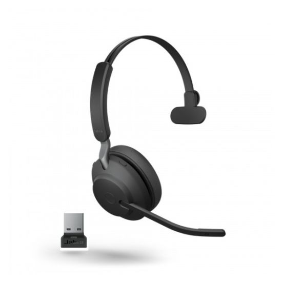 Jabra Evolve2 65 MS mono (dongle USB-A) avec base de recharge