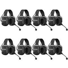 Pack de 8 Sena Cast - Intercom full duplex dans casque antibruit avec modulation sonore - CAST-01