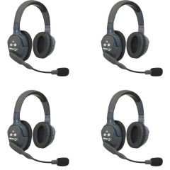 Pack 4 Eartec UltraLITE HD Stéréo - UL4D - pack intercoms sans fil full duplex