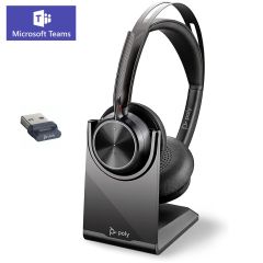 Micro casque Poly voyageur focus avec base de recharge et dongle usb A