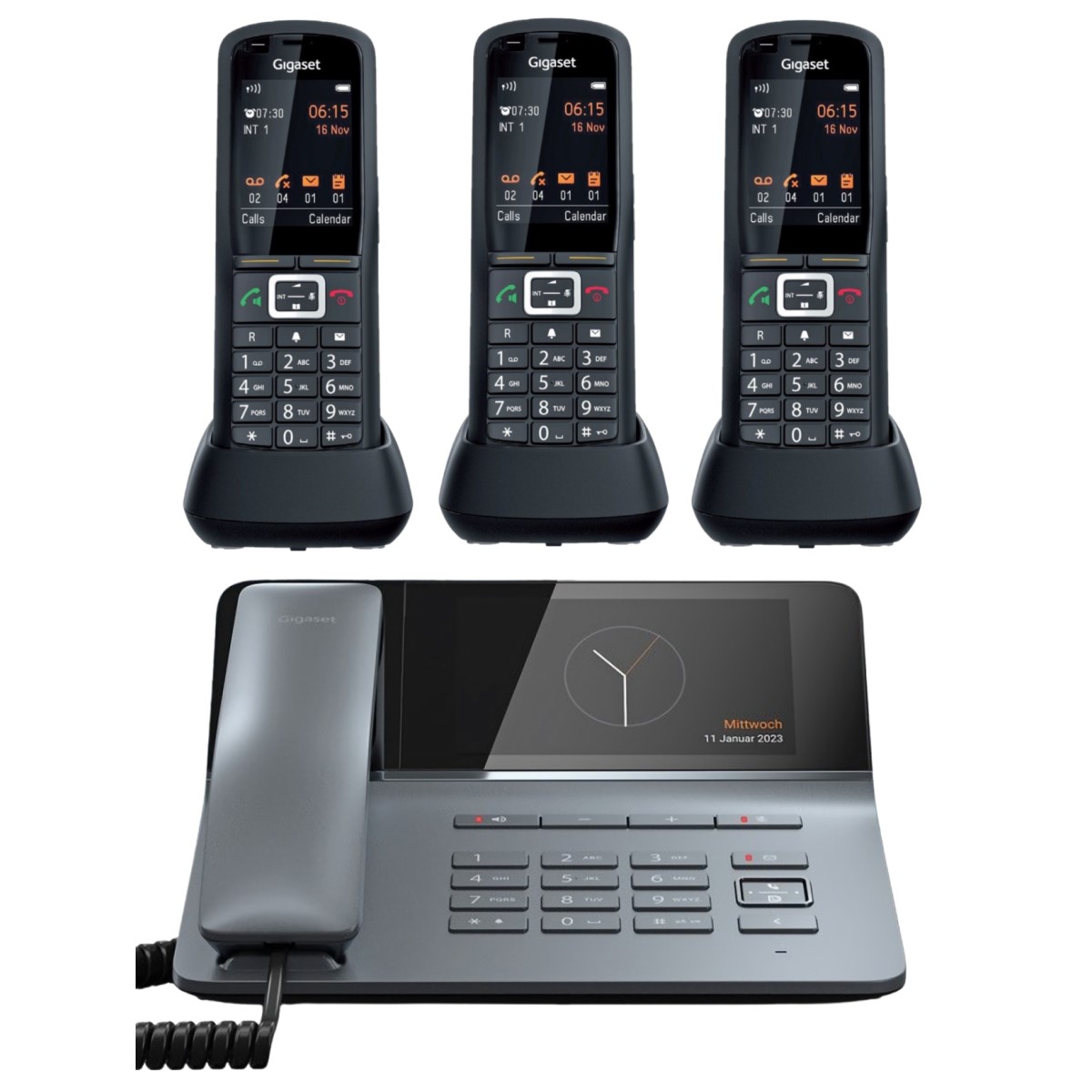 Pack Gigaset Fusion  trio met 3 R700H Pro versterkte handsets image